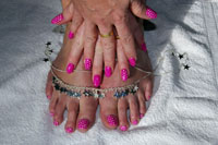 Candyland Toes with white dots- Click here to enlarge this image