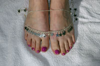 Neon Toes with Polka Dots - Click here to enlarge this image