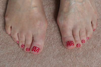 Red Toes with Polka Dots - Click here to enlarge this image