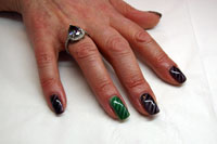 Karen's Nails with Magneto and diagonal stripe - Click here to enlarge this image